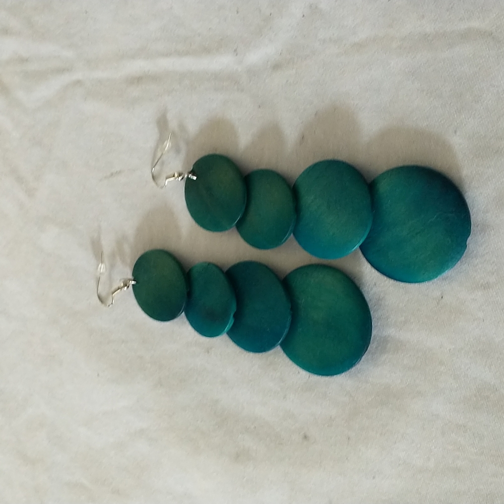 "Inch by Inch." Wooden earrings by Natural Girls Rock
